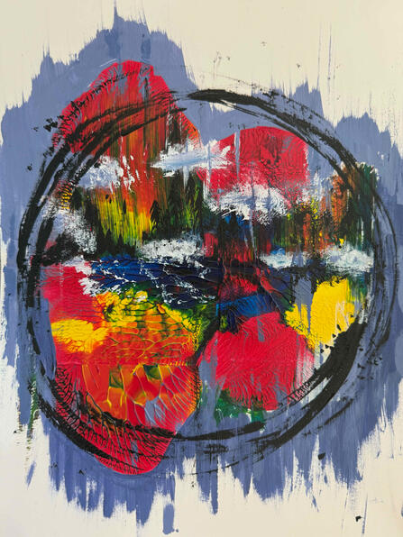 "Heartbeat/Repetition," acrylic on cardstock