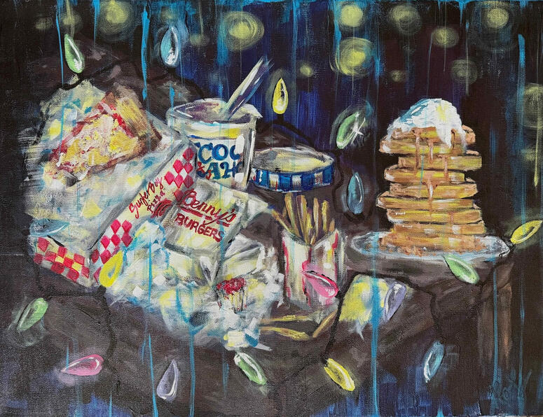 "Hungry Things," acrylic on canvas