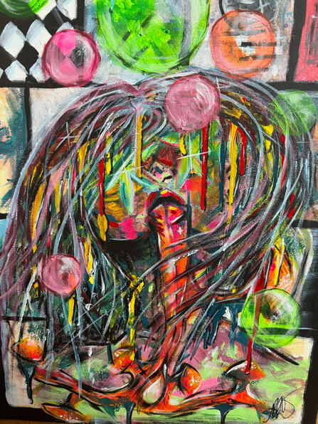 "Overstimulated," Acrylic on canvas