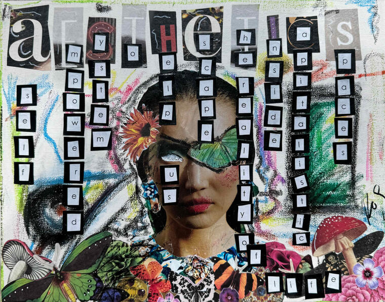 "Aesthetics," collage on canvas