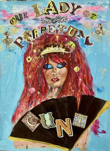 &quot;CVNT&quot;, acrylic + collage